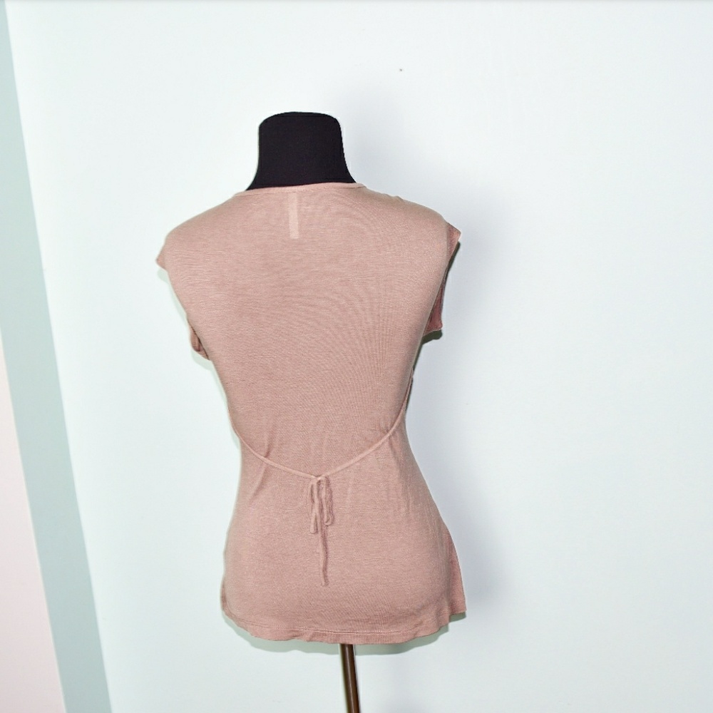 Stunning Beige Sequin Detail Flowy Blouse - Picture 2 of 2